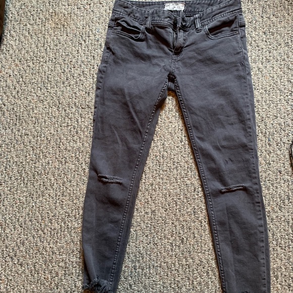 Free People Denim - Free people gray cropped jeans